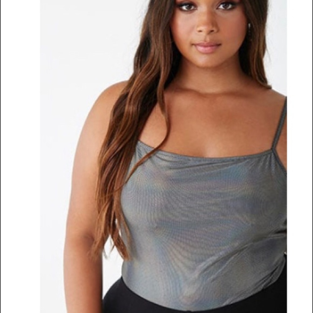 Forever 21 iridescent pin dot bodysuit